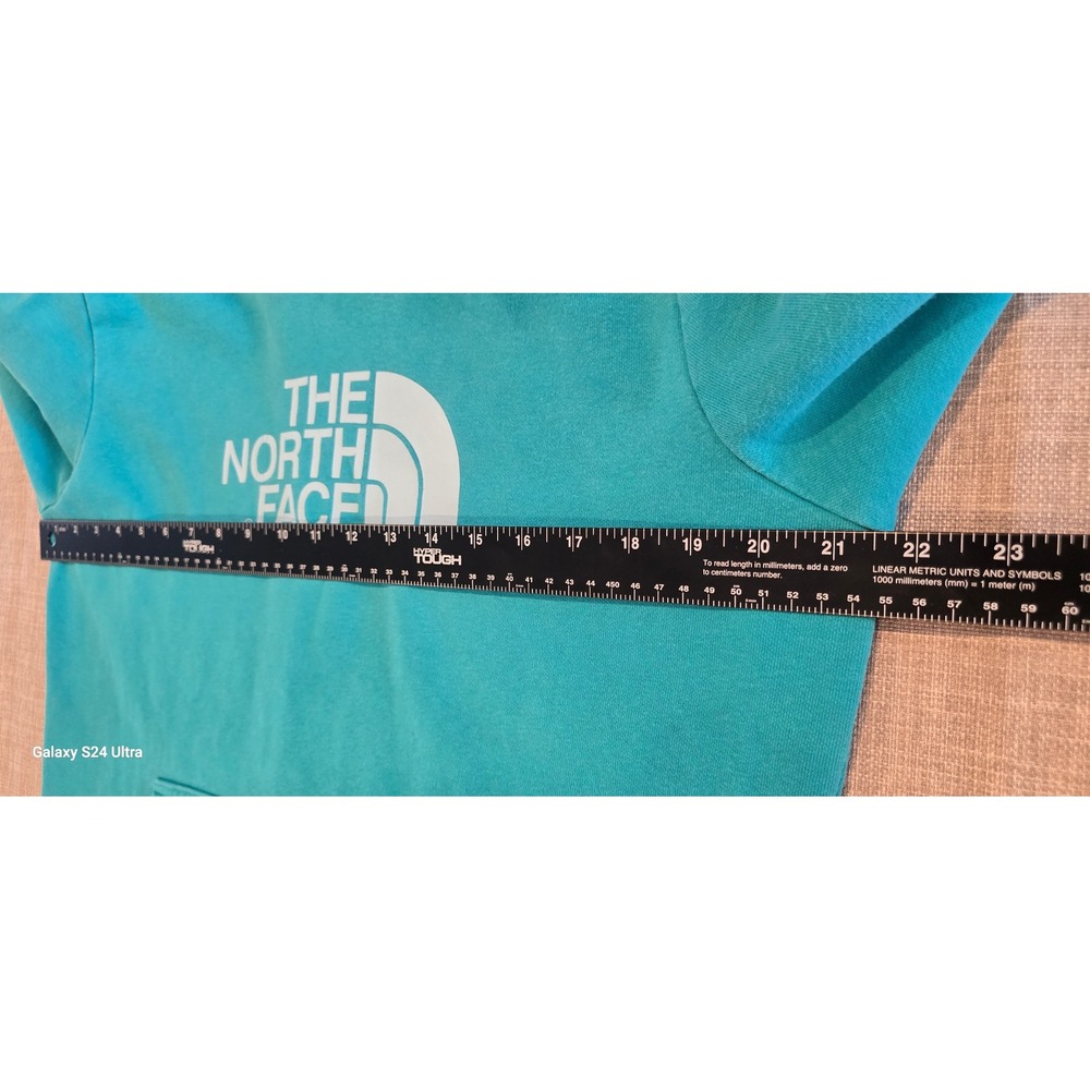 The North Face Womens Teal Blue Logo Pullover Hoodie Sweatshirt Size Large - Picture 6 of 7